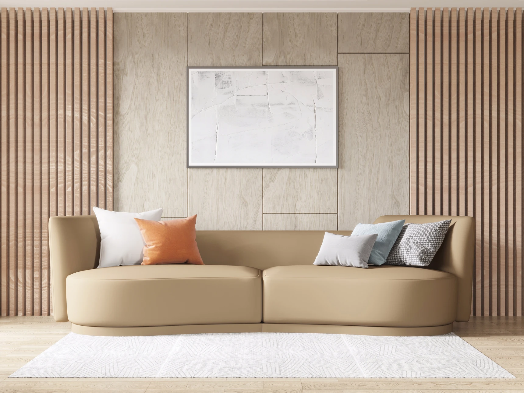 Rendu 3d de carrelage blanc en gros plan en perspective, espace vide dans la pièce, la fenêtre et la lumière